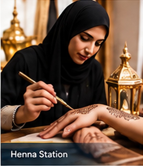 Henna station for Emirati cultural activation
